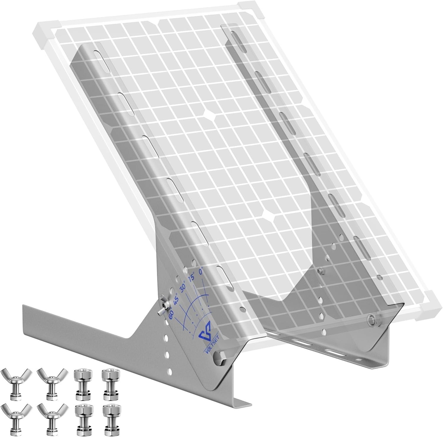 Solar Panel Mount Stand: 13.8in Immortal Steel Adjustable Angle Bracket – Rac…