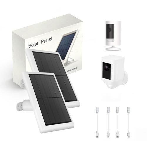 Solar Panel Charger for Ring Camera, 5W Solar Panel Compatible with Ring Stick