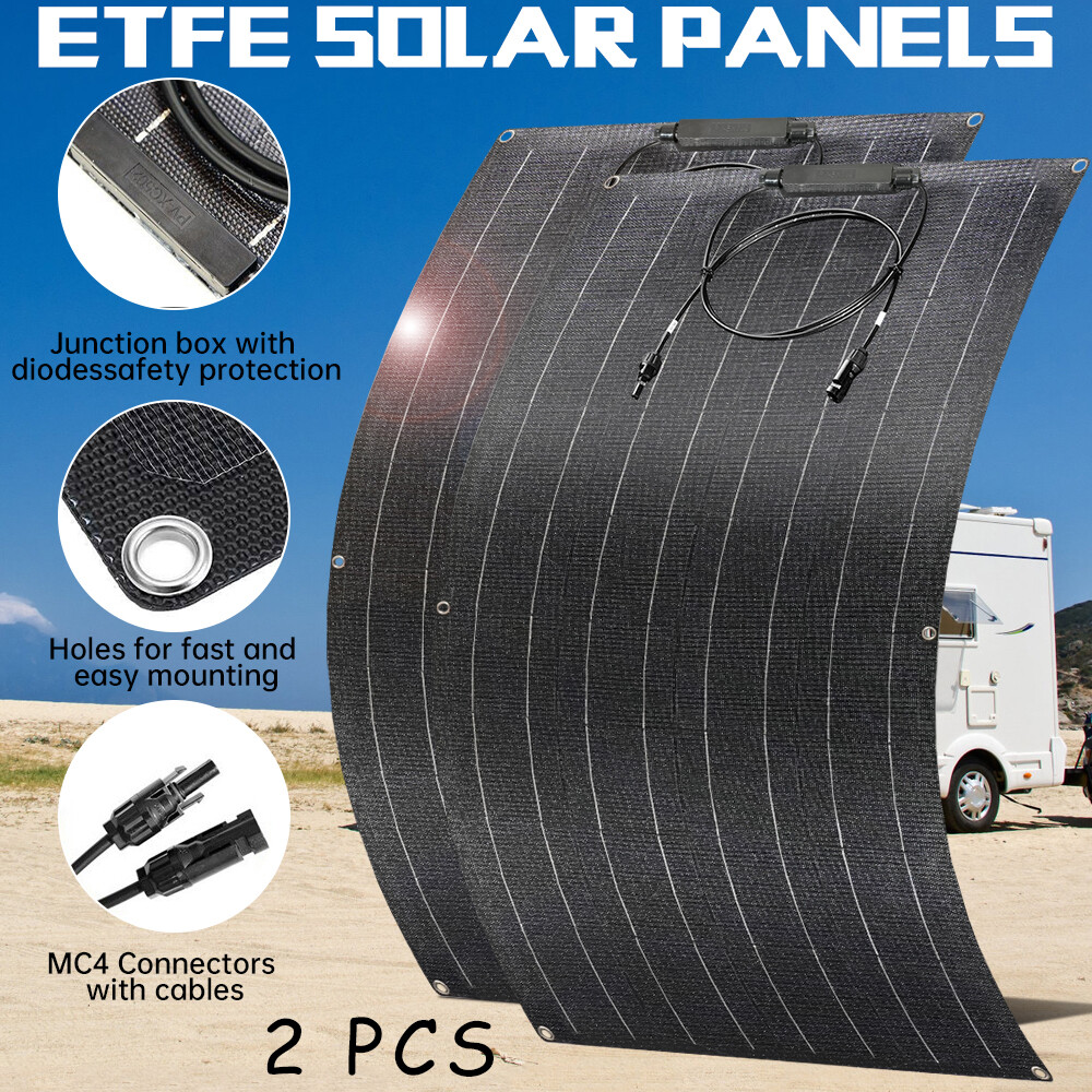400W Watt Flexible Solar Panel 18V Mono Home RV Rooftop Camping Off-Grid Power