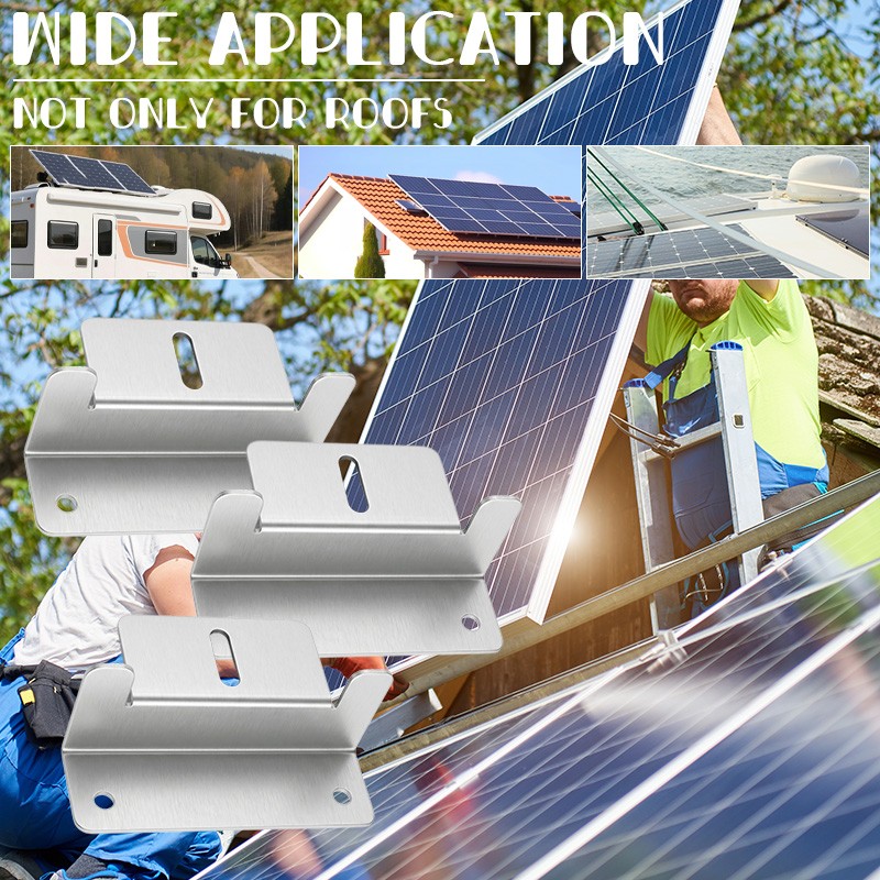 Heyous 4/8PCS Solar Panel Z Bracket Mounting Mounts Set Aluminum RV Boat Roof