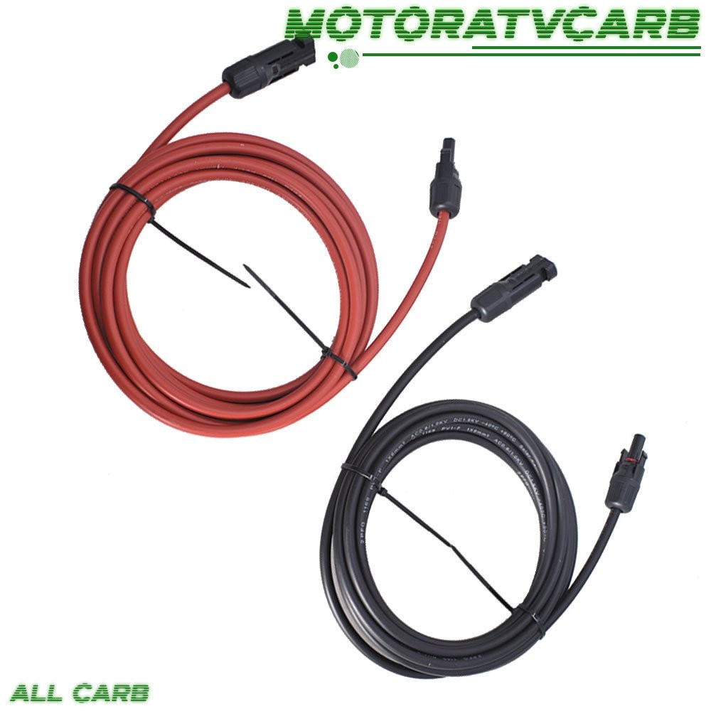 ALL-CARB 10 AWG 15 FT Solar Panel Extension Cable Wire Connector Black + Red