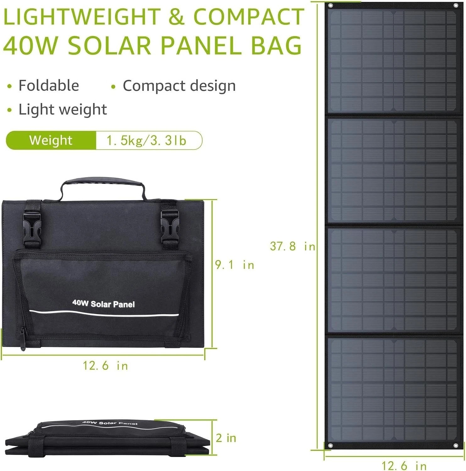 40W Portable Solar Panel Foldable Charger for Camping RV Solar Power Station