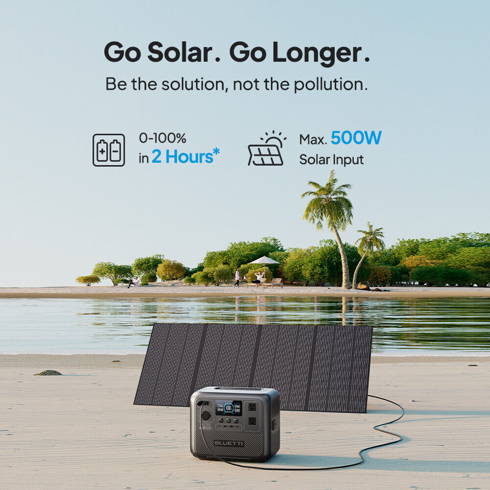 BLUETTI AC70 1000W 769Wh Portable Power Station+200W Solar Panel for Trip Backup