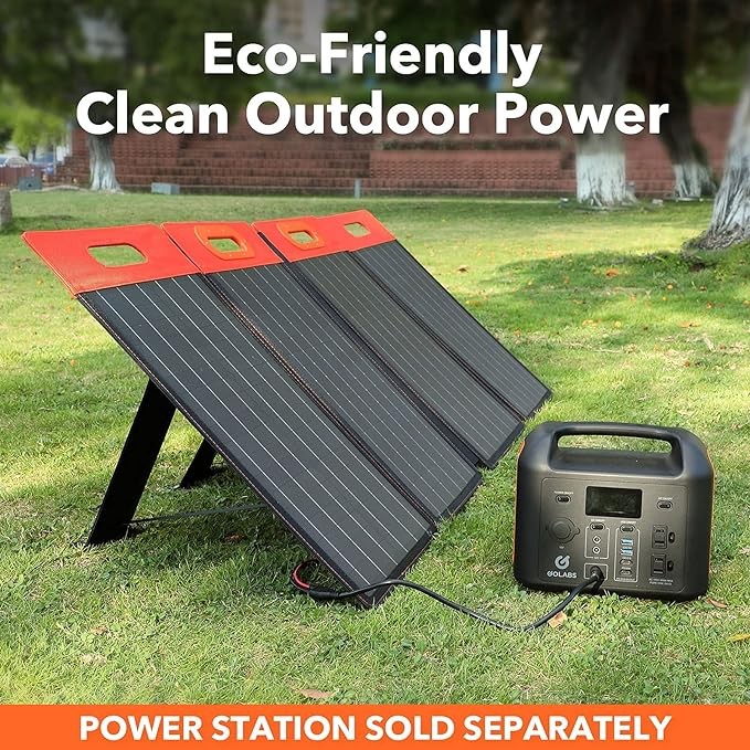 GOLABS SF60 Portable Solar Panel Monocrystalline Kickstand – Orange/Black