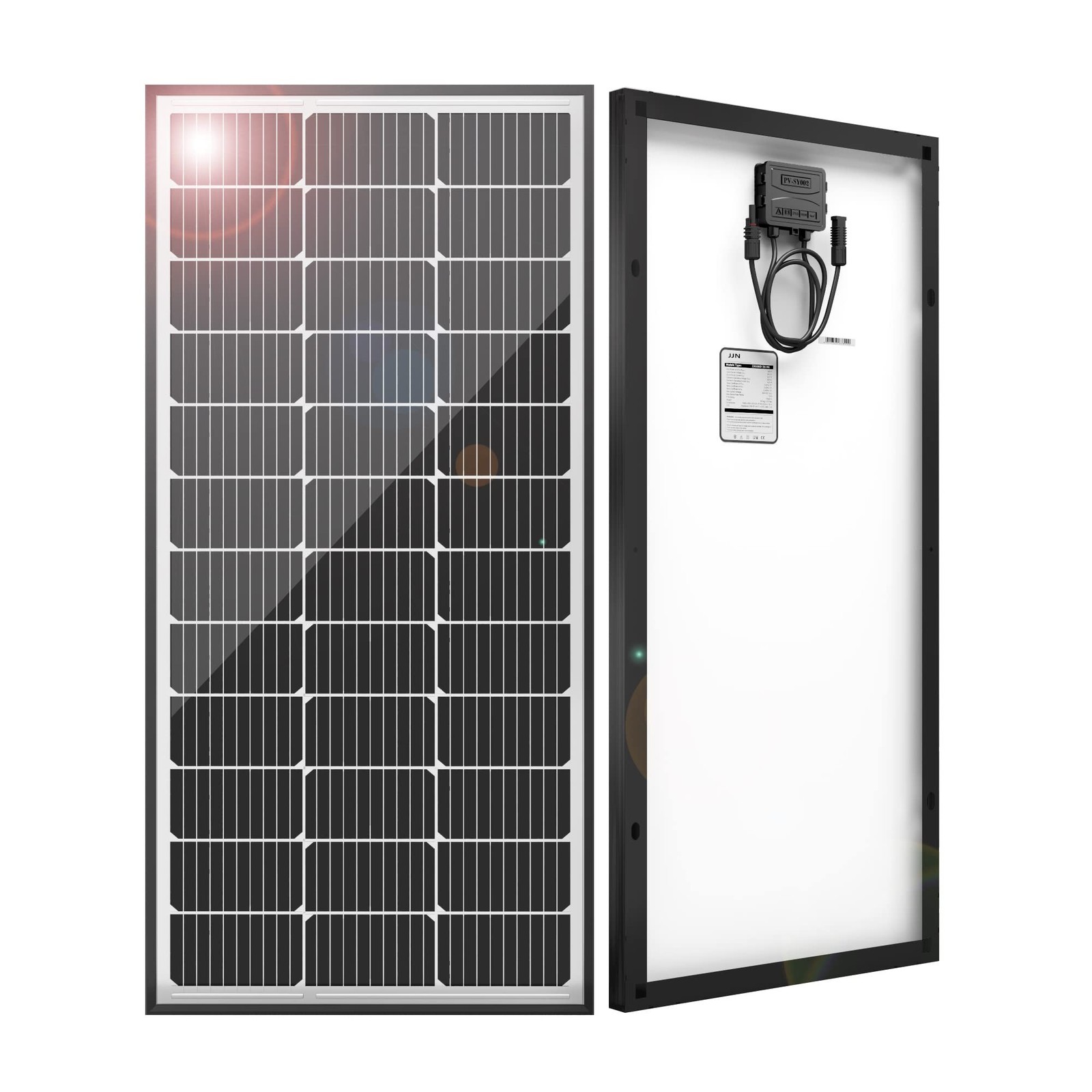 JJN 100 Watt Solar Panels, 9BB Monocrystalline 12V 100W Solar Panel, 23% High…