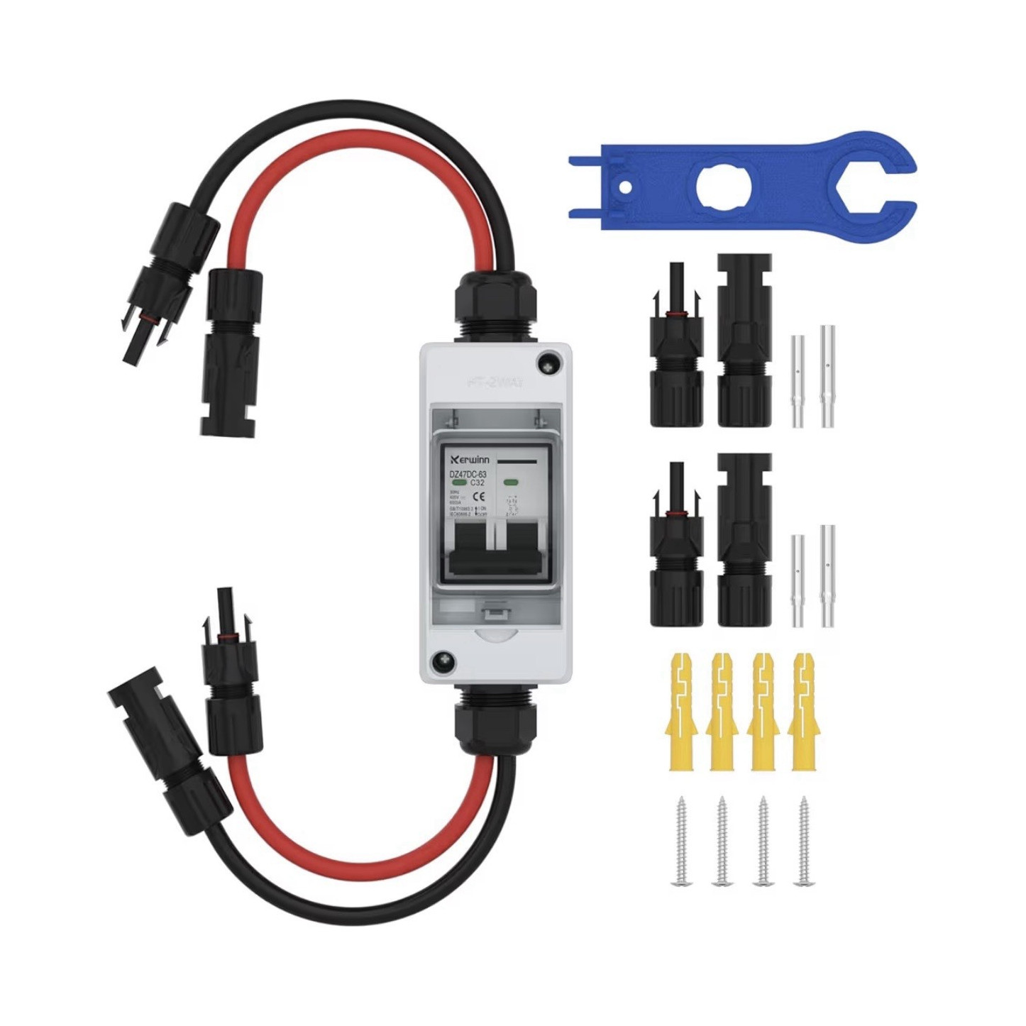 Kerwinn Solar Panel Disconnect Switch 400v 30A Waterproof Circuit Breaker