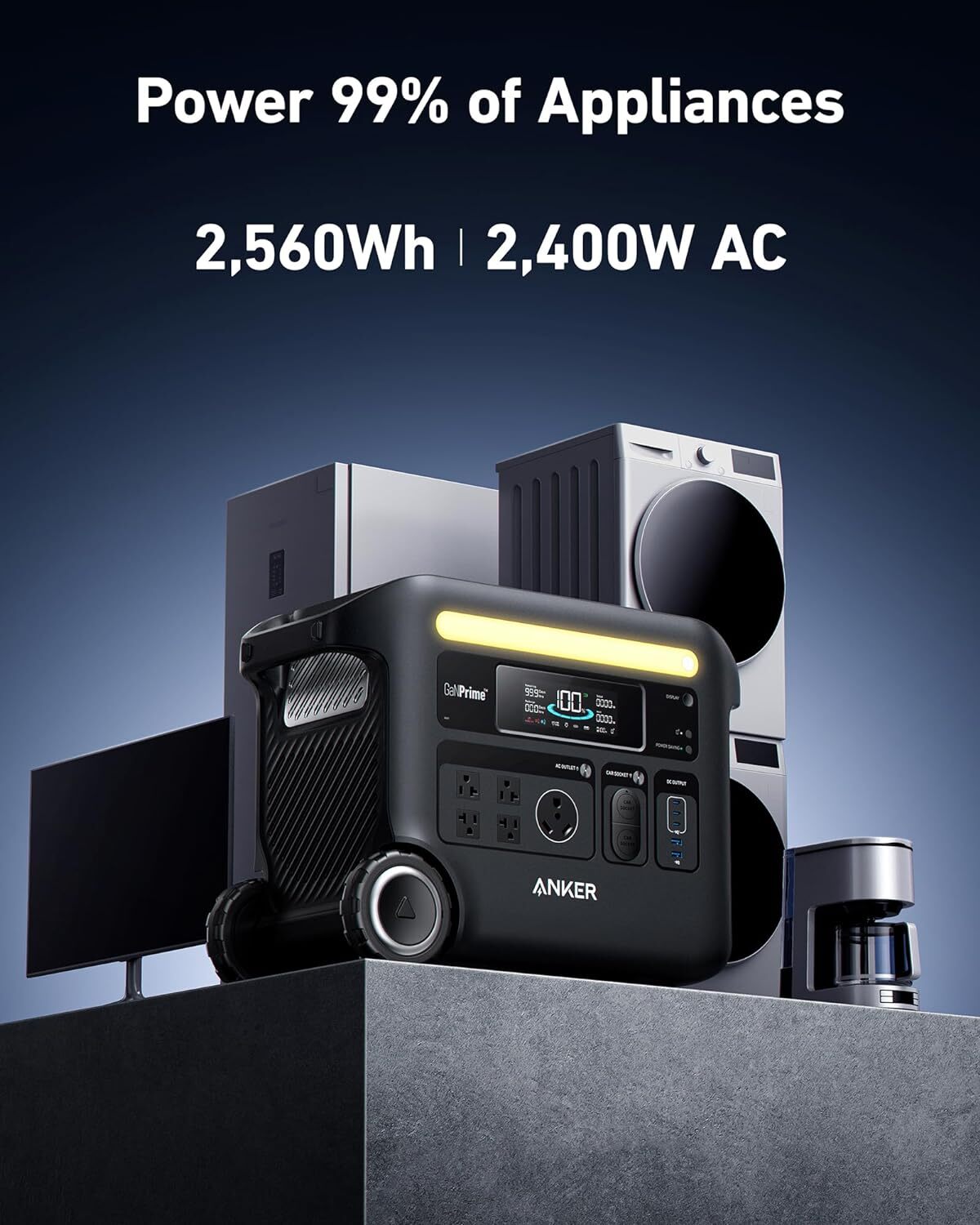 Anker SOLIX F2600 Portable Power Station 2560Wh 2400W Solar Generator |Refurbish