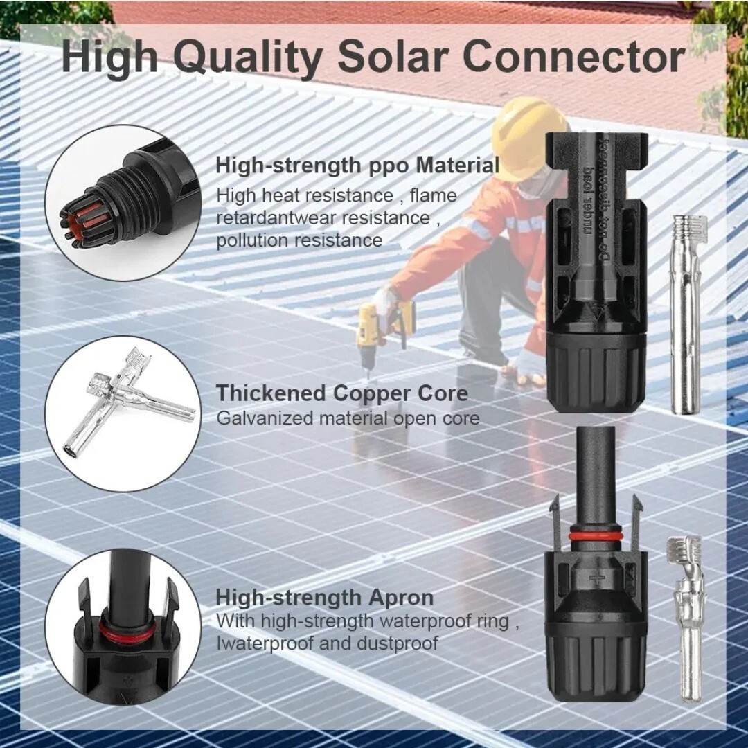 10 Pairs Male Female Solar M/F Wire Cable Connectors Waterproof for Solar Panel