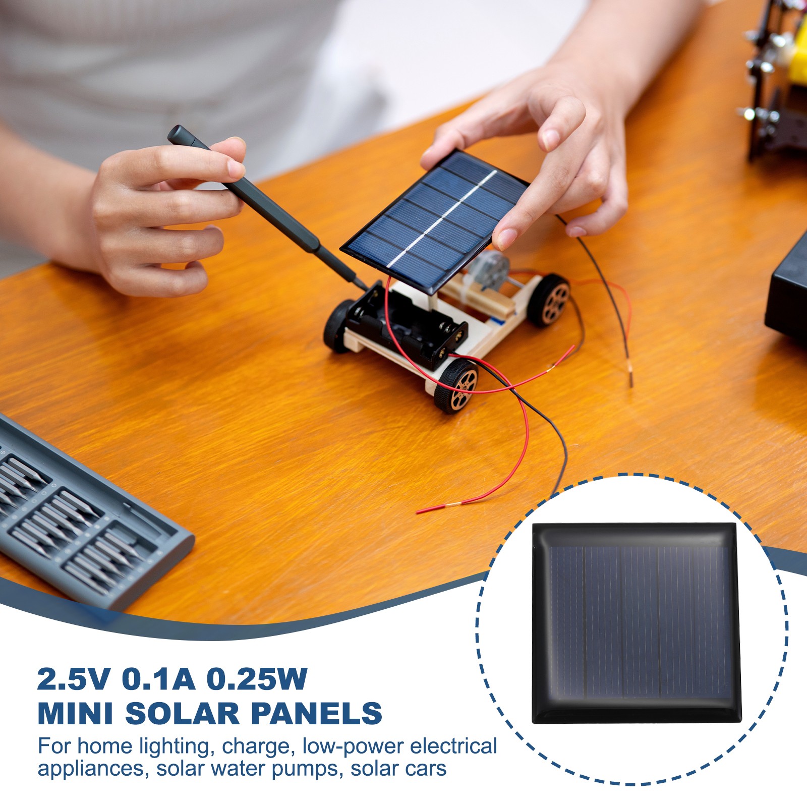 10PCS 2.5V 0.25W 0.1A Mini Solar Panels for Solar Power Small Solar Cells