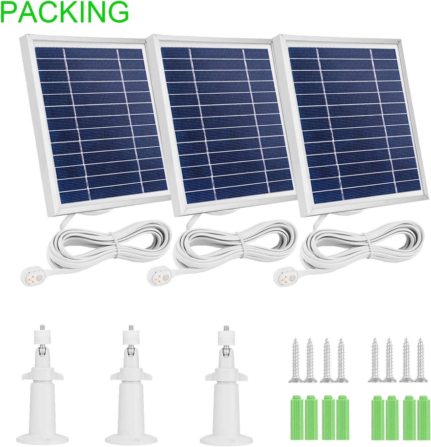 3 Pack Solar Panel Charger for Arlo Pro Series with Waterproof Magnetic Cable