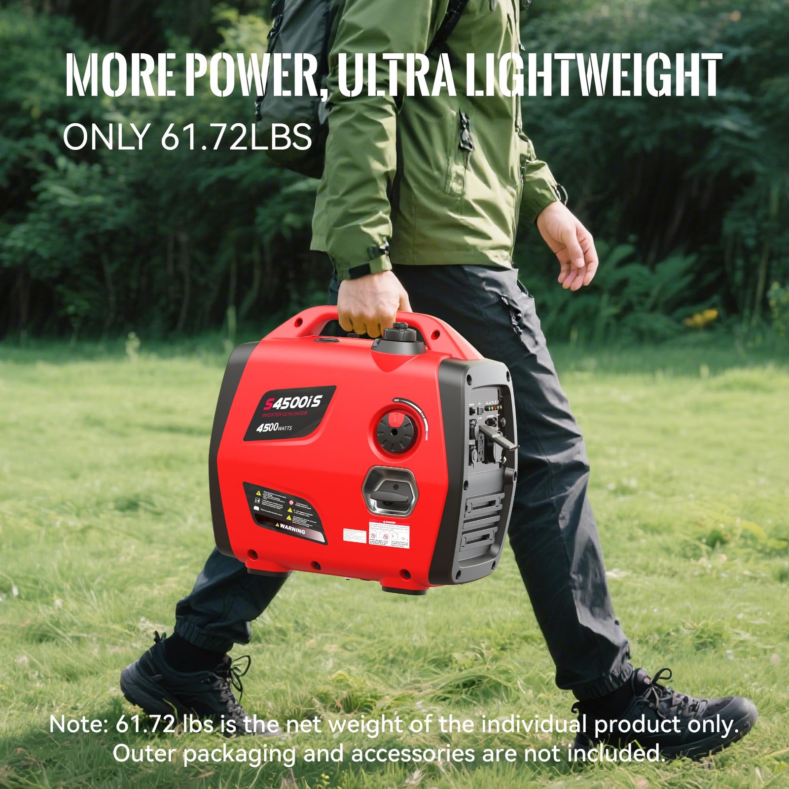 SIOKIUU 4500W Portable Generator Super Quiet Inverter Generator Ultra Lightwe…