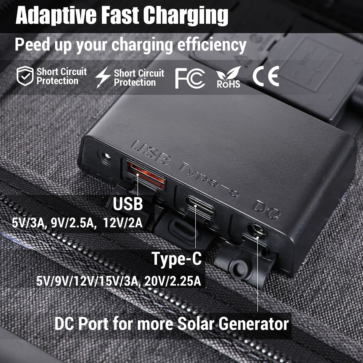 200W 400W Foldable Solar Panel ETFE Solar Charger for RV Camping Home,Easy Carry