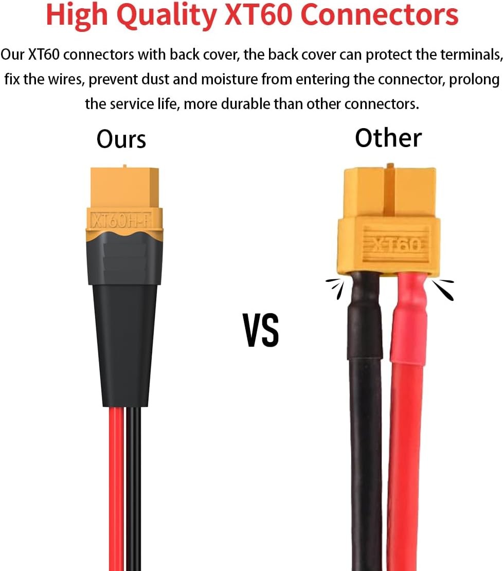 ELFCULB XT60 to XT90 Adapter Cable 12AWG 0.5FT