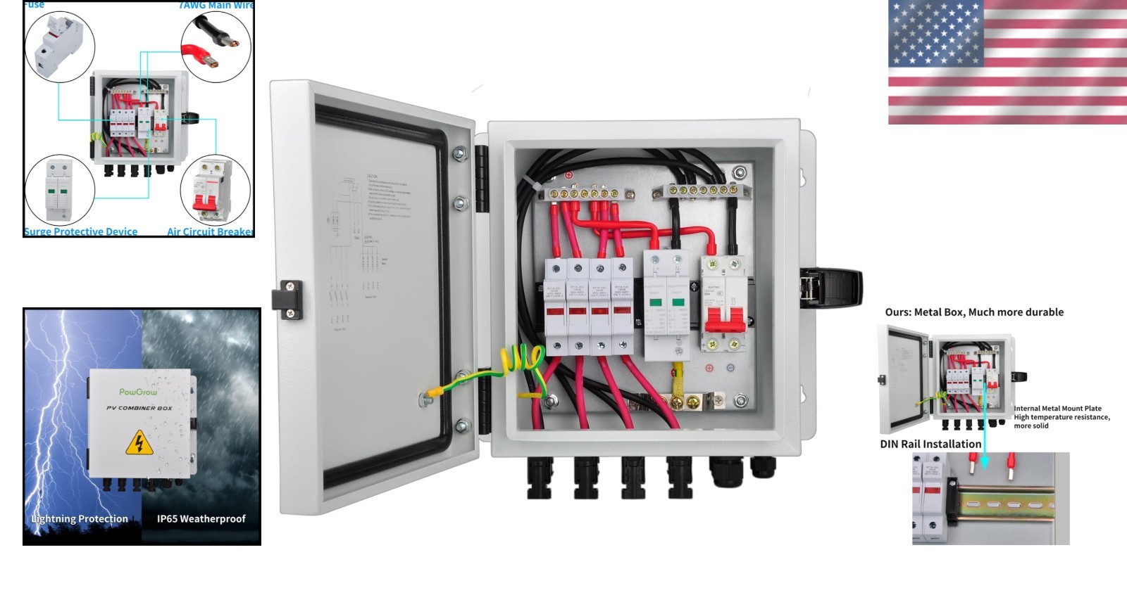 Durable Solar Combiner Box with Air Circuit Breaker
