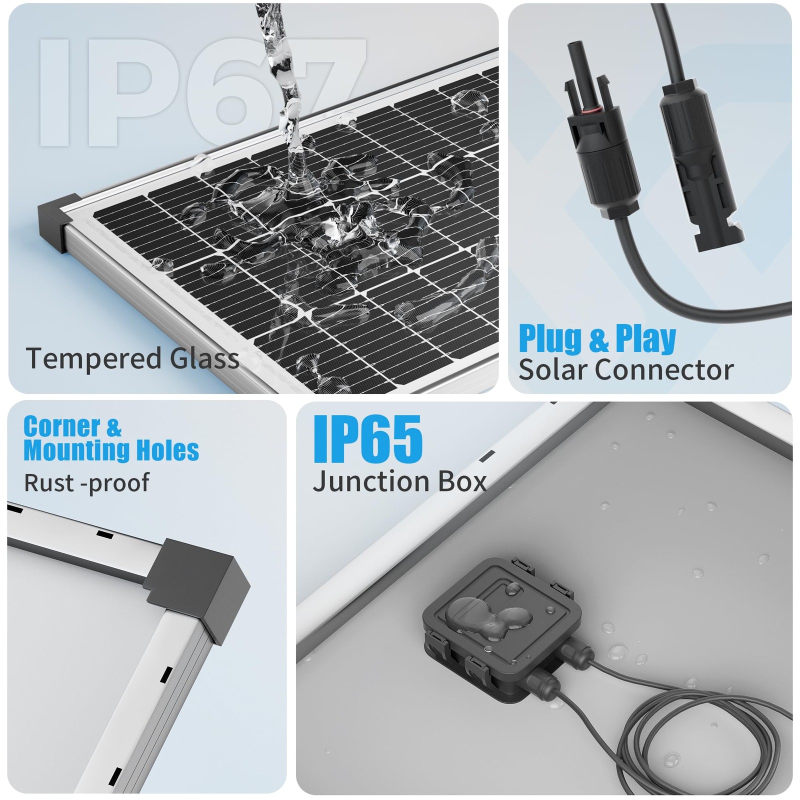 Voltset Solar Panel Charger Kit: 100W 12V Solar Panel with 20A Solar Charge C…