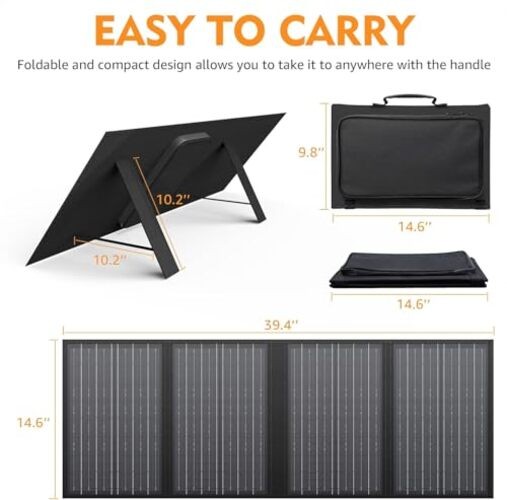 Foldable Solar Panel Charger 60W with 18V DC Output (11 Connectors) – Black/Gray