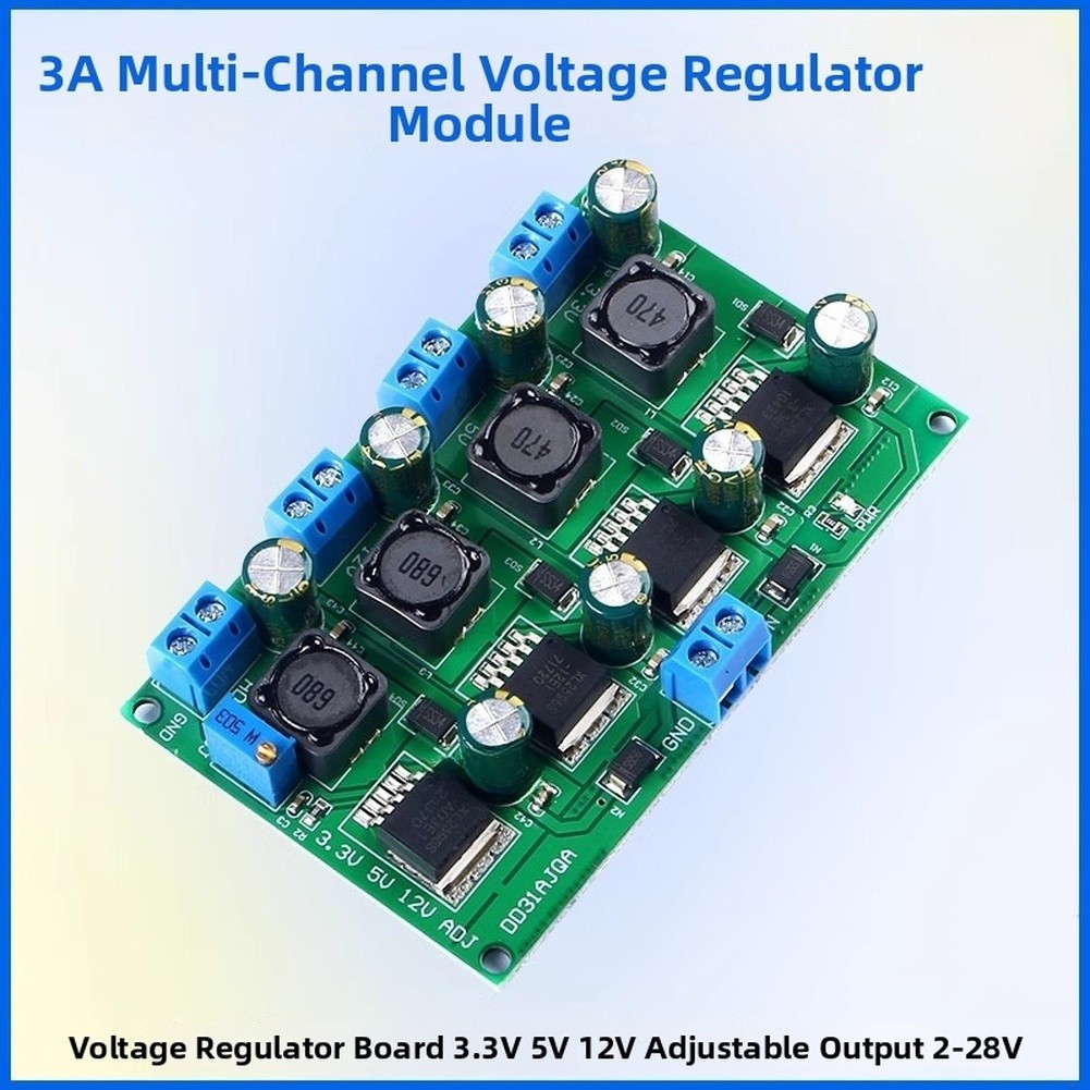 3A 50W Adjustable Range DC DC Step Down Converter 2V-28V with 3.3V 5V 12V Fixed