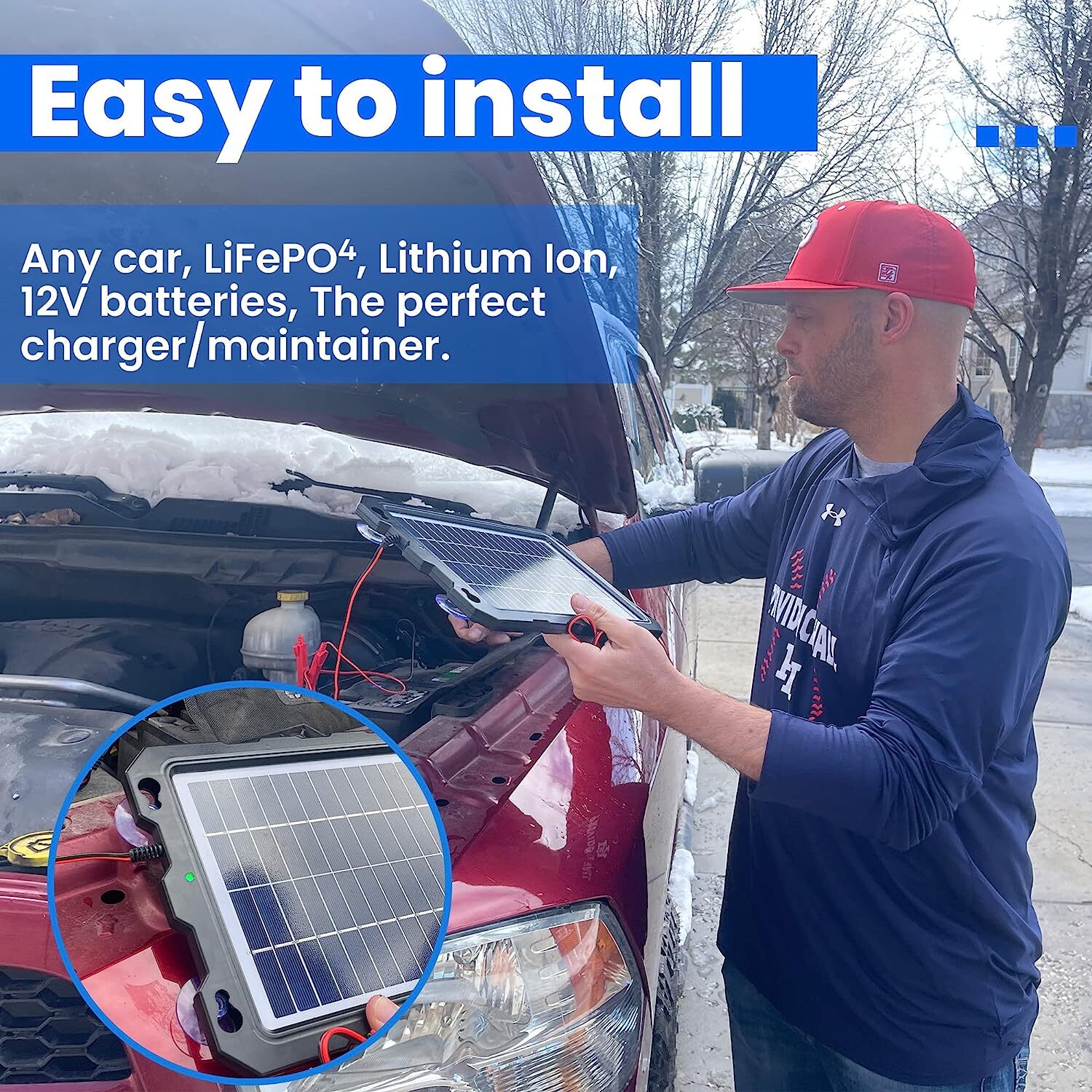 POWOXI 7.5w Solar Battery Trickle Charger Maintainer 12v Solar Panel Kit for Car