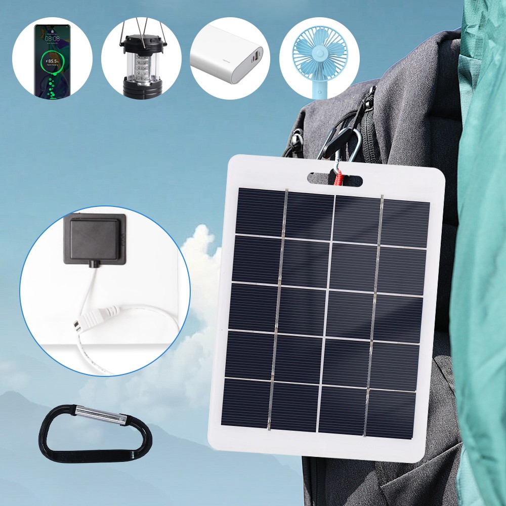 USB Solar Panel Power Bank for Outdoor Camping Hiking Phone Charger 5V Portable