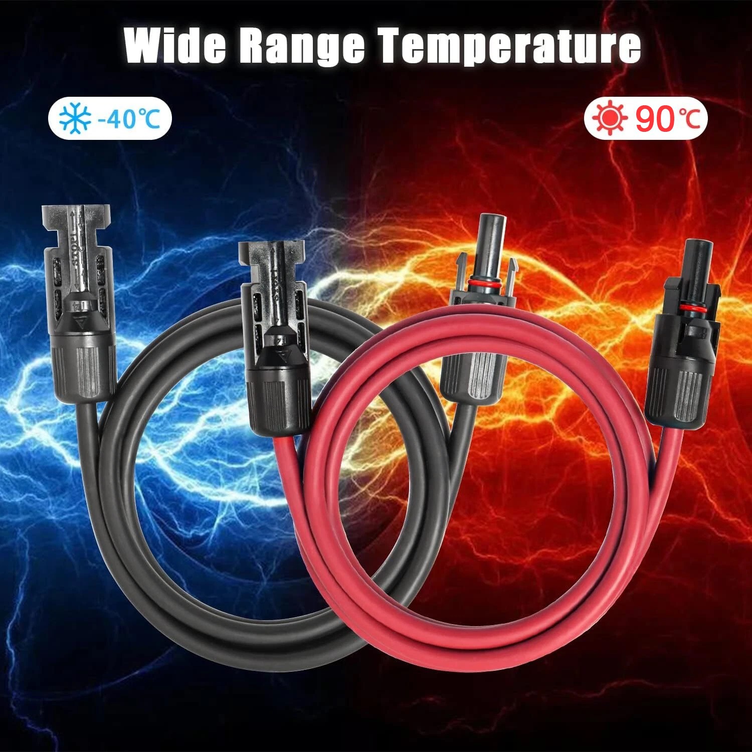 10AWG Solar Panel Extension Cable Tinned Copper Solar Cable PV Wire Connectors