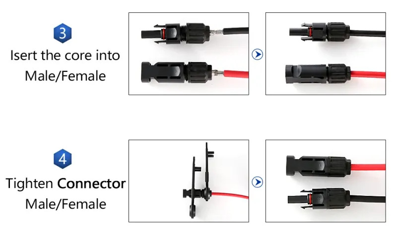 PV Connector 1500V 30A IP67 DC Plug For 2.5/4/6mm² Cable Waterprof For Solar Kit