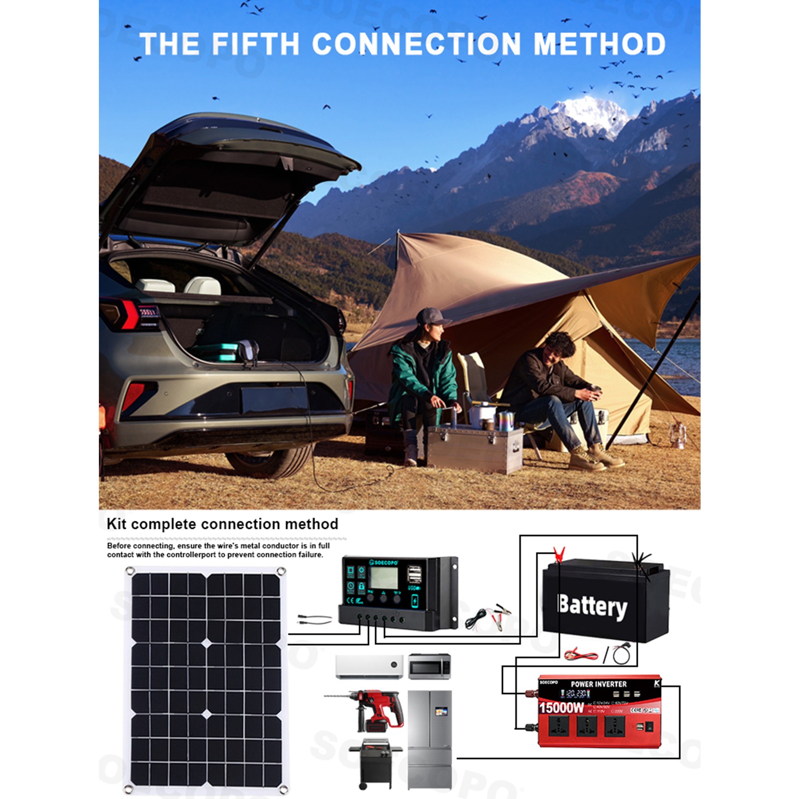 15000W Solar Power Kit with Accessories | 500W Panel + Controller + Inverter