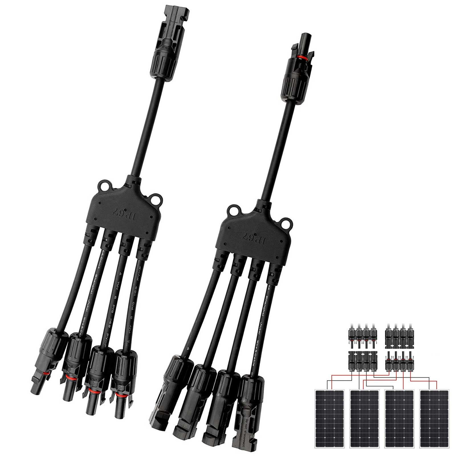 Y Branch Solar Panel Cable Wire 4 in 1 Adapter Caravan Off Grid System Connector