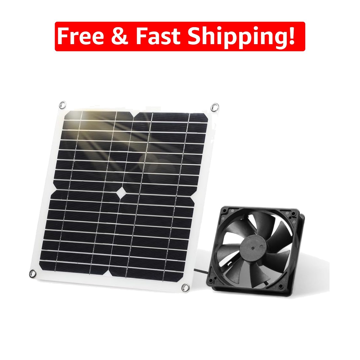 12W Weatherproof Solar Panel Fan Kit for Efficient Ventilation in Coops