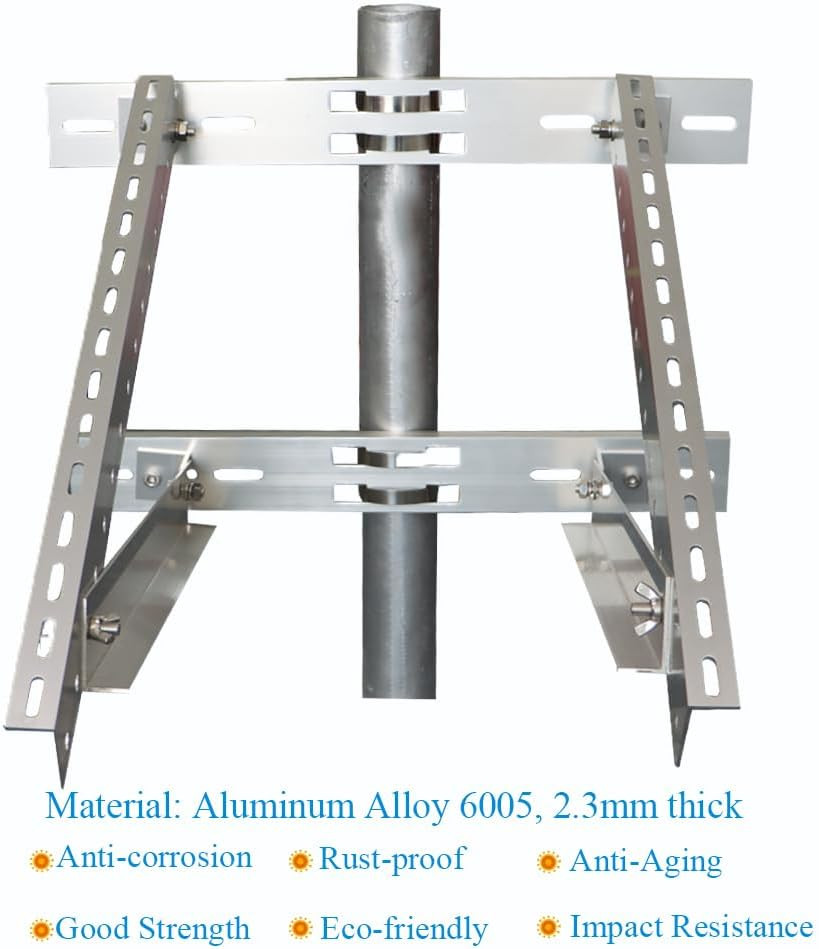 Solar Panel Mounting Bracket Pole Mounts Kit up to 30W (Pole Not Included)