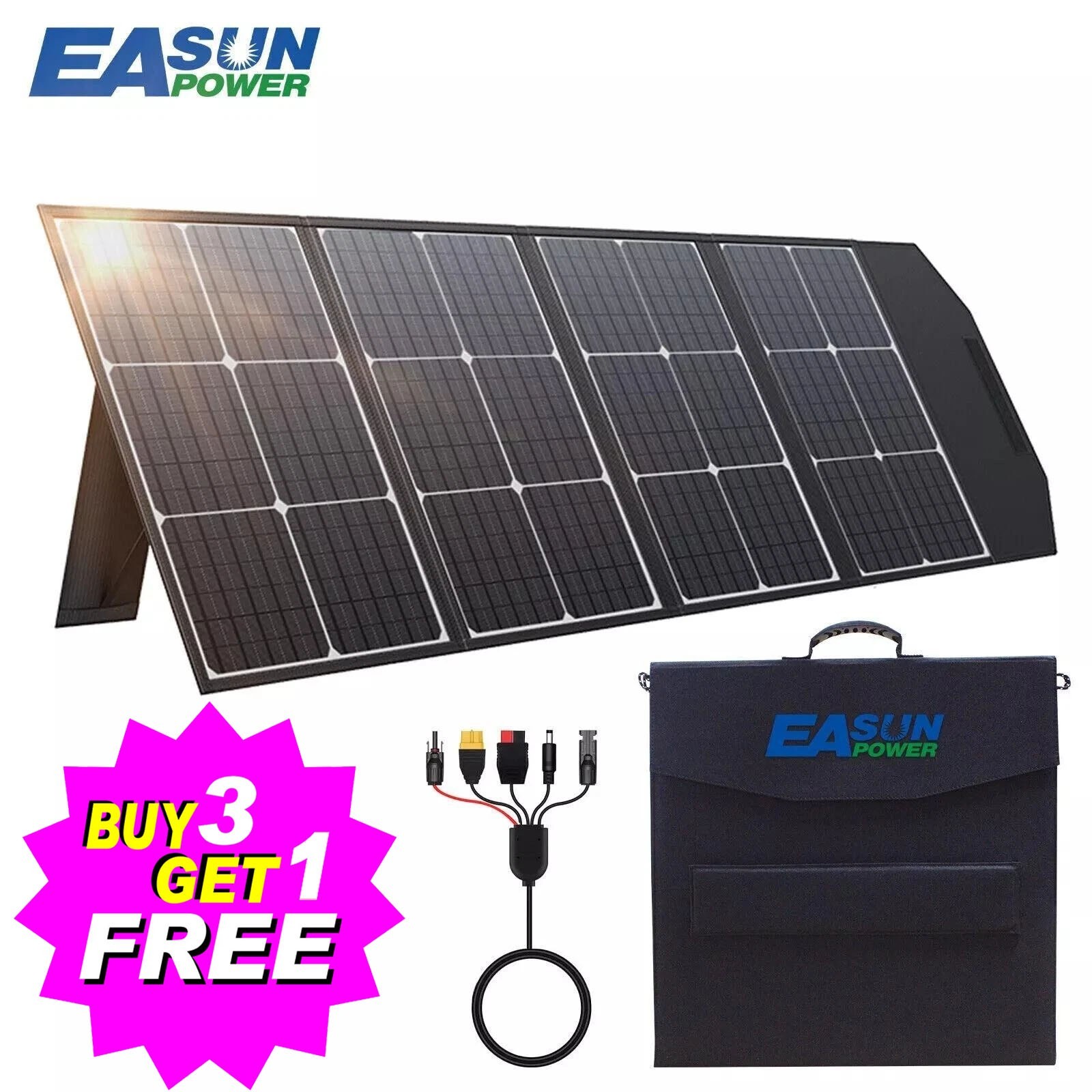 18V 100W Foldable Solar Panel Portable for Power Station RV Outdoor Camping