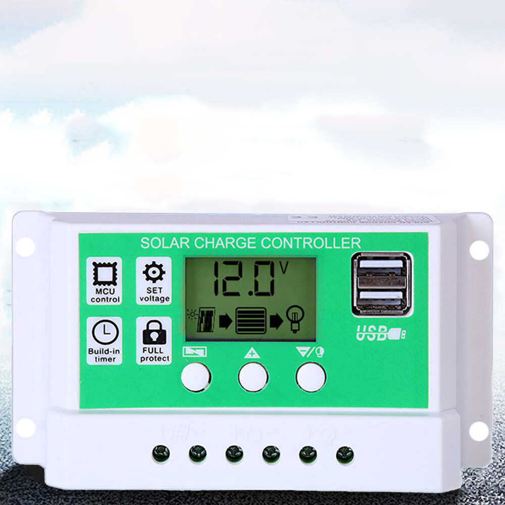 12V 24V 10A/20A/30A Solar Panel Regulator Charge Controller Battery Dual USB PWM