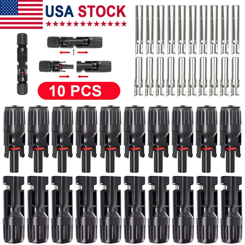 10 Pairs Male Female Wire Cable Connector Set Solar Panel Waterproof Connector