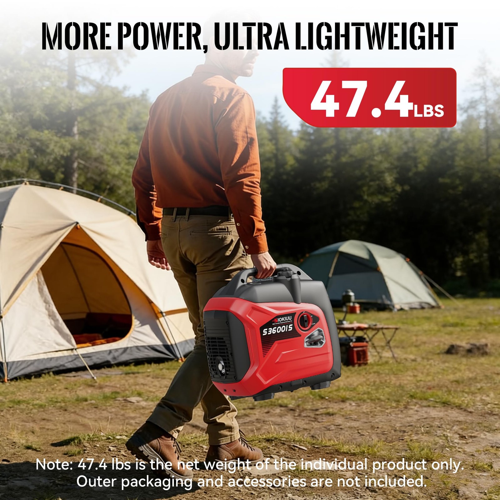 3600W Portable Generator Super Quiet Inverter Generator Ultra Lightweight for…