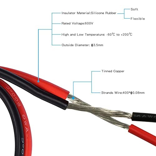 14AWG 10FT XT60 Extension Cable,XT60 Female to Male XT60-XT60 3M(9.84ft)