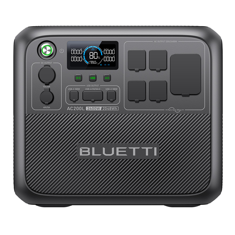 BLUETTI AC200L 2048Wh Solar Generator+200W Solar Panel Kit for RV/Camping/Backup