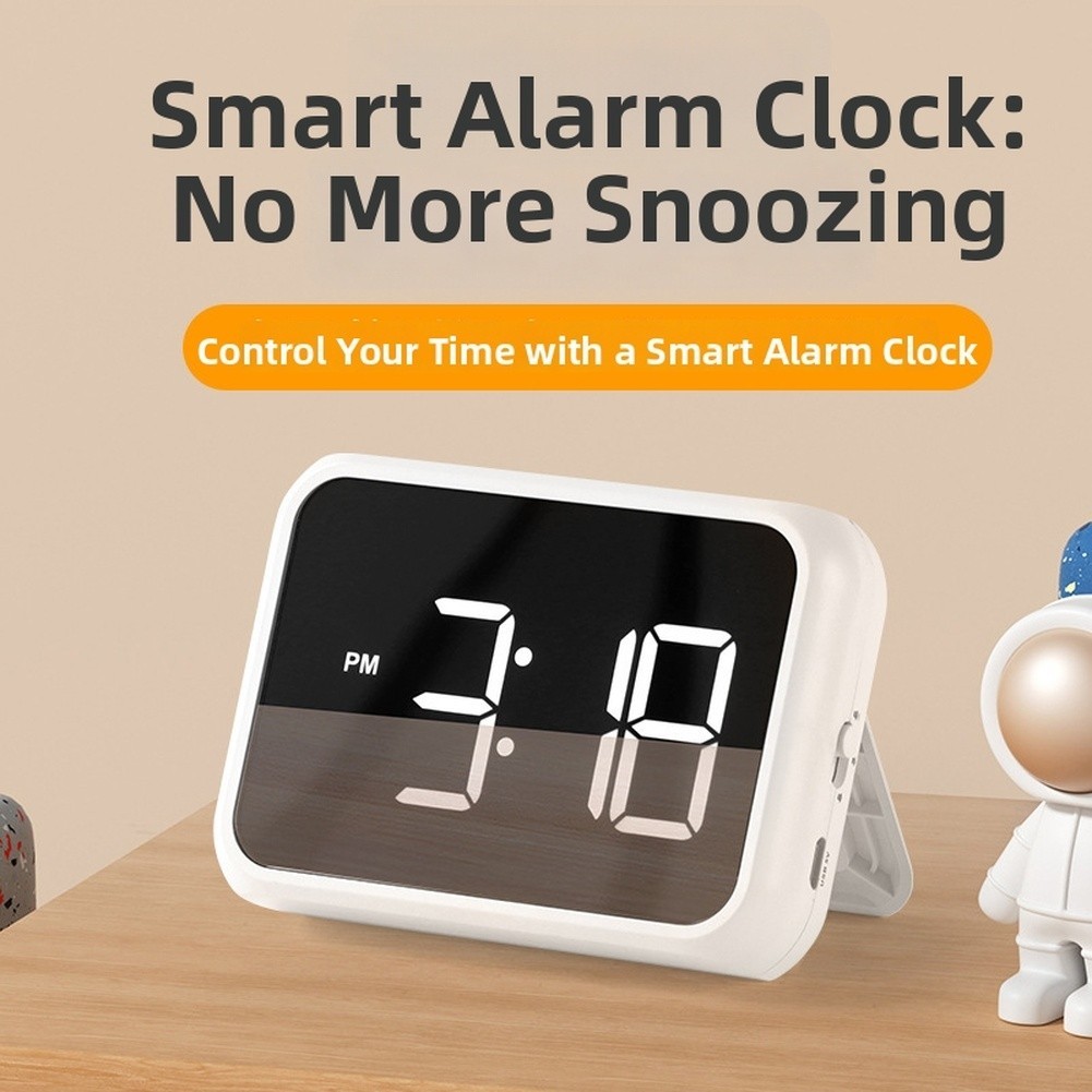 Digital LED Alarm Clock Large Display Brightness Adjustable for Bedside Desk
