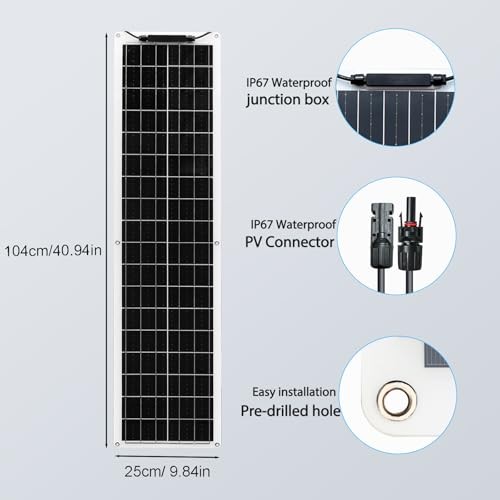12 Volts 50 Watts Flexible Solar Panel monocrystalline Portable 50 watts