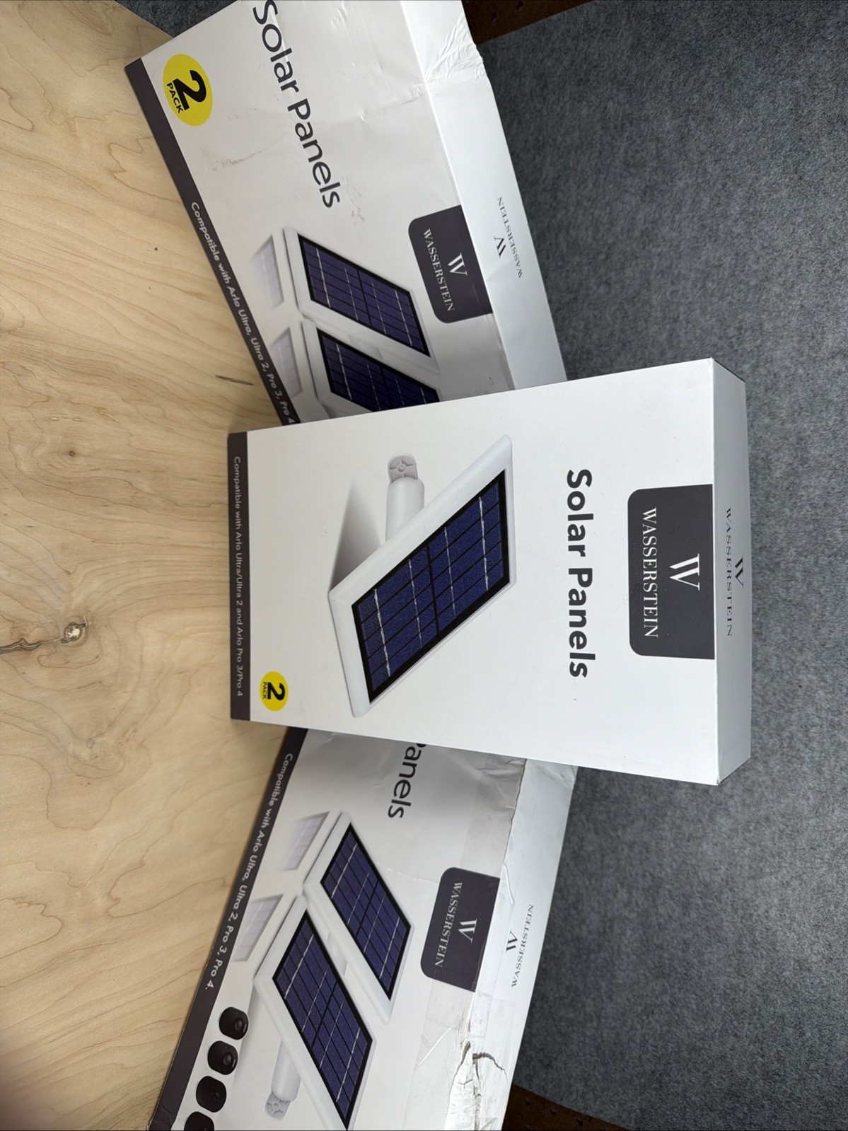 Wasserstein Solar Panel Compatible with Ring Spotlight Cam Battery- Black 2 Pack