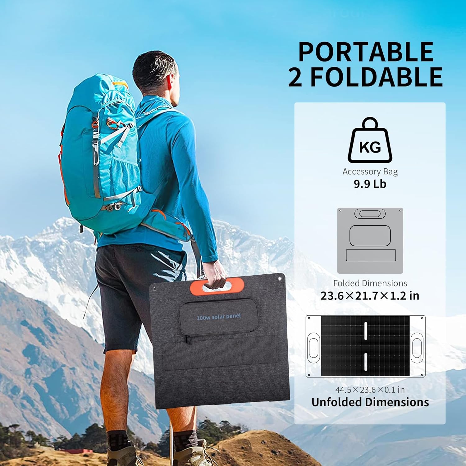 Foldable Solar Panel 100W Portable for Power Station