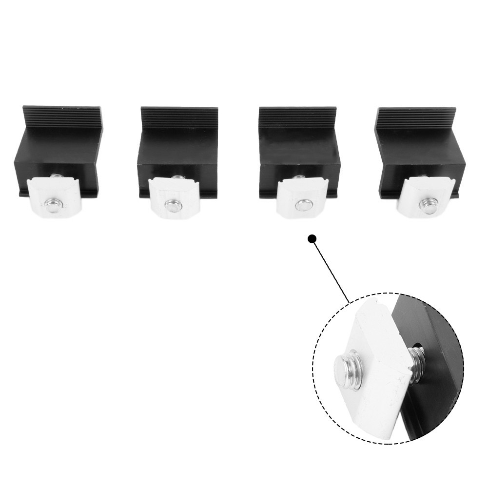 Solar Panel Bracket Fixing PV End Clamp Middle Clamp Mounting 30mm/35mm Black