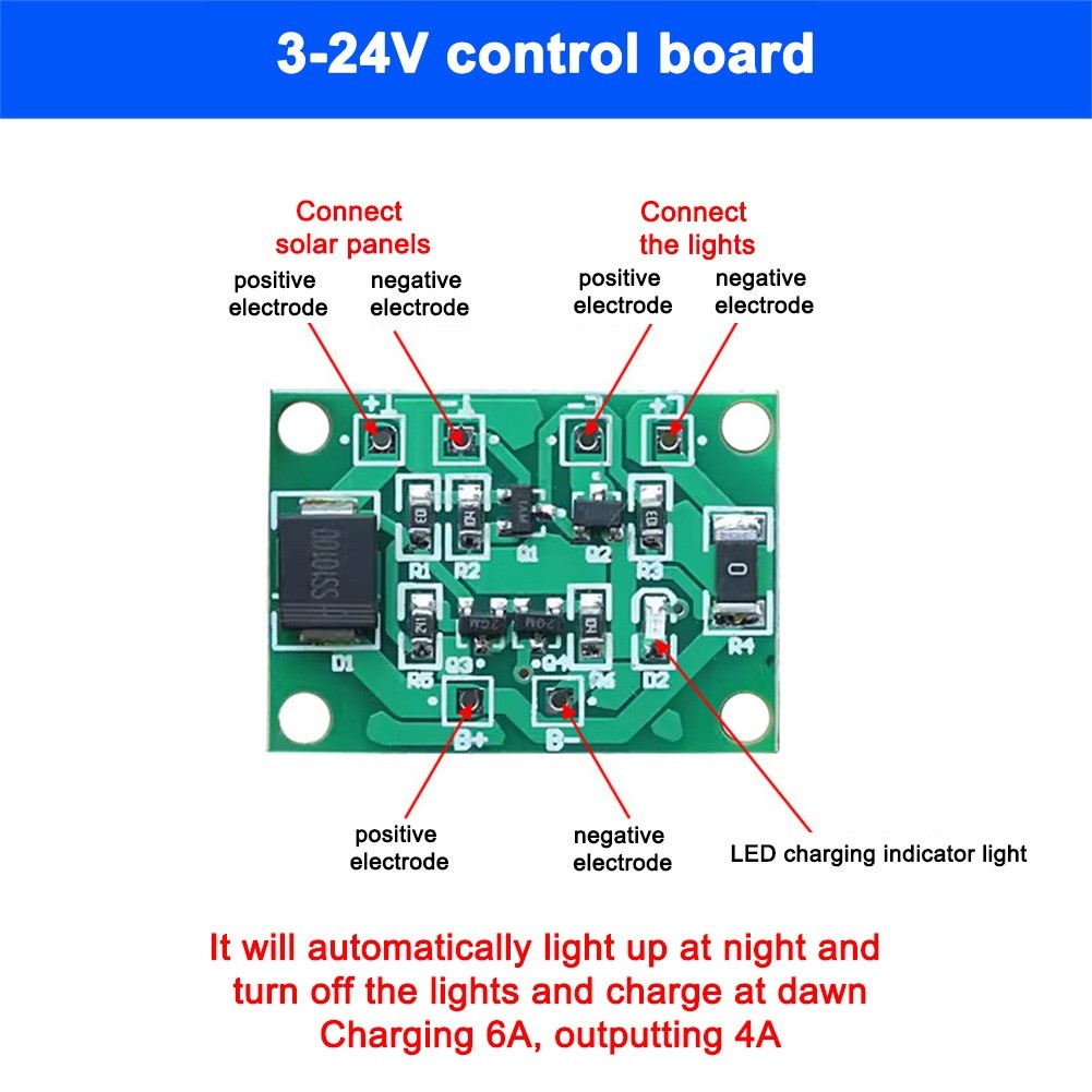 Garden Decor Solar Controller Dusk To Dawn Sensor For Solar Lawn Lights