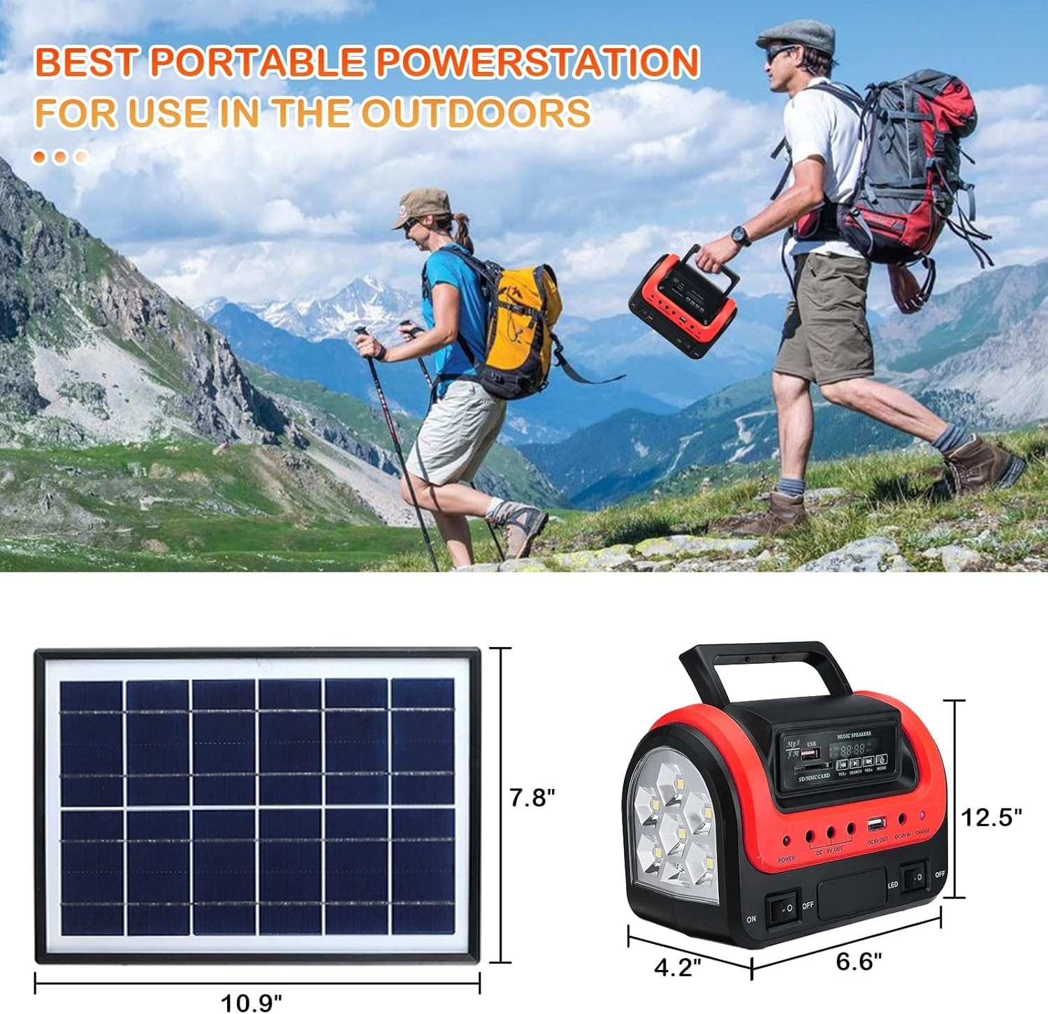 Multi-Device Charging Solar Power Station – Safe & Quiet for Camping Essentials