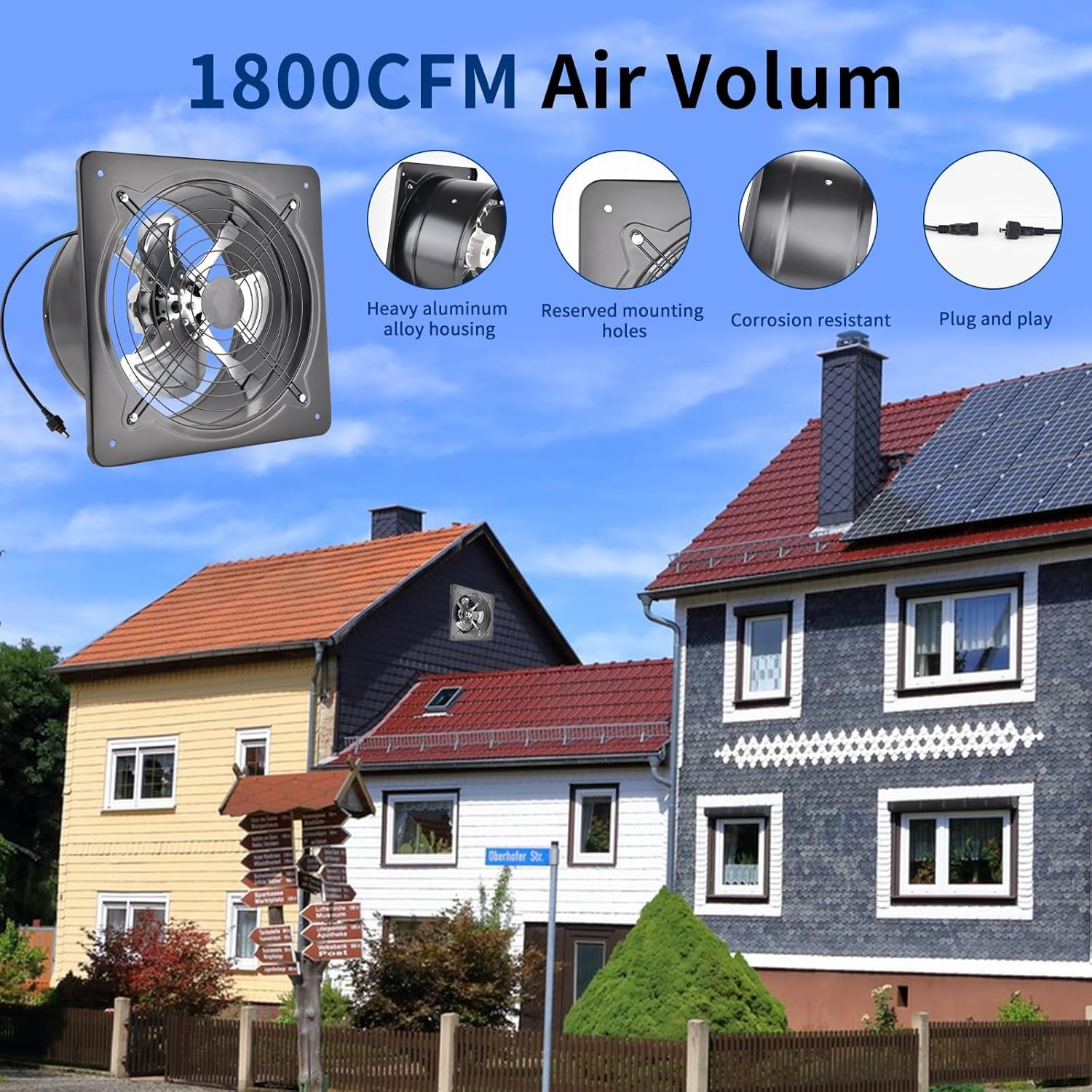 40W Solar Attic Fan Kit, 40W Solar Panel + a 25W DC Fan, Plug and Play