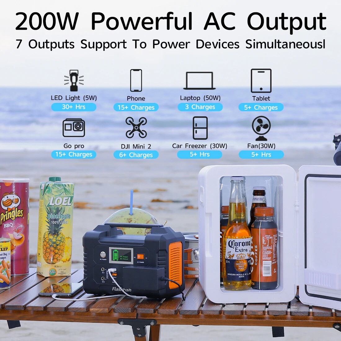 Portable Solar Power Station Outdoor Solar Generator Battery Charger FlashFish
