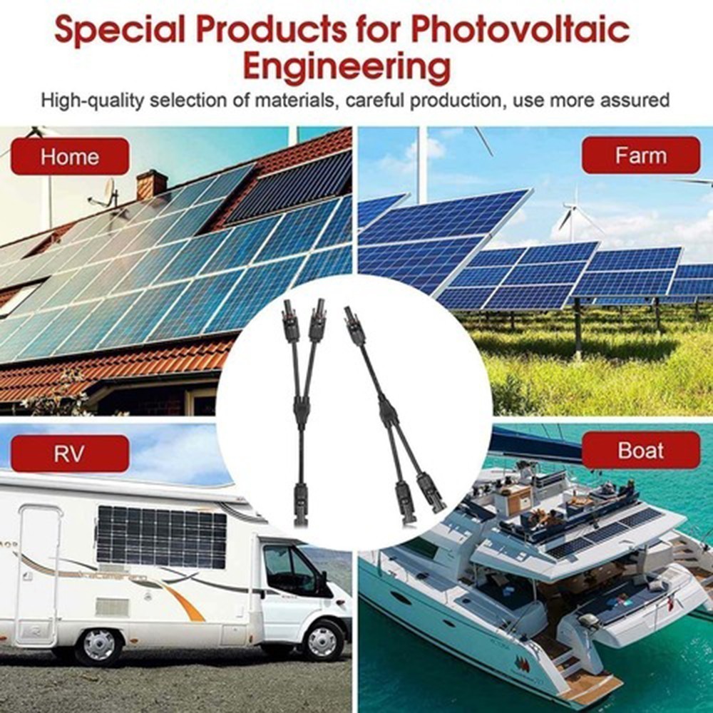 Solar Panel Y Branch Cable Connection Waterproof Adapter Connector Extension NEW