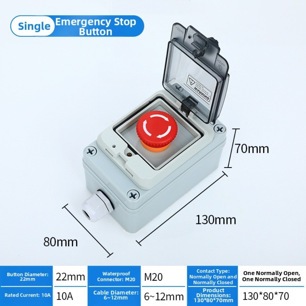 Heat Resistant Outdoor Waterproof Control Box with Button Switch Start Stop