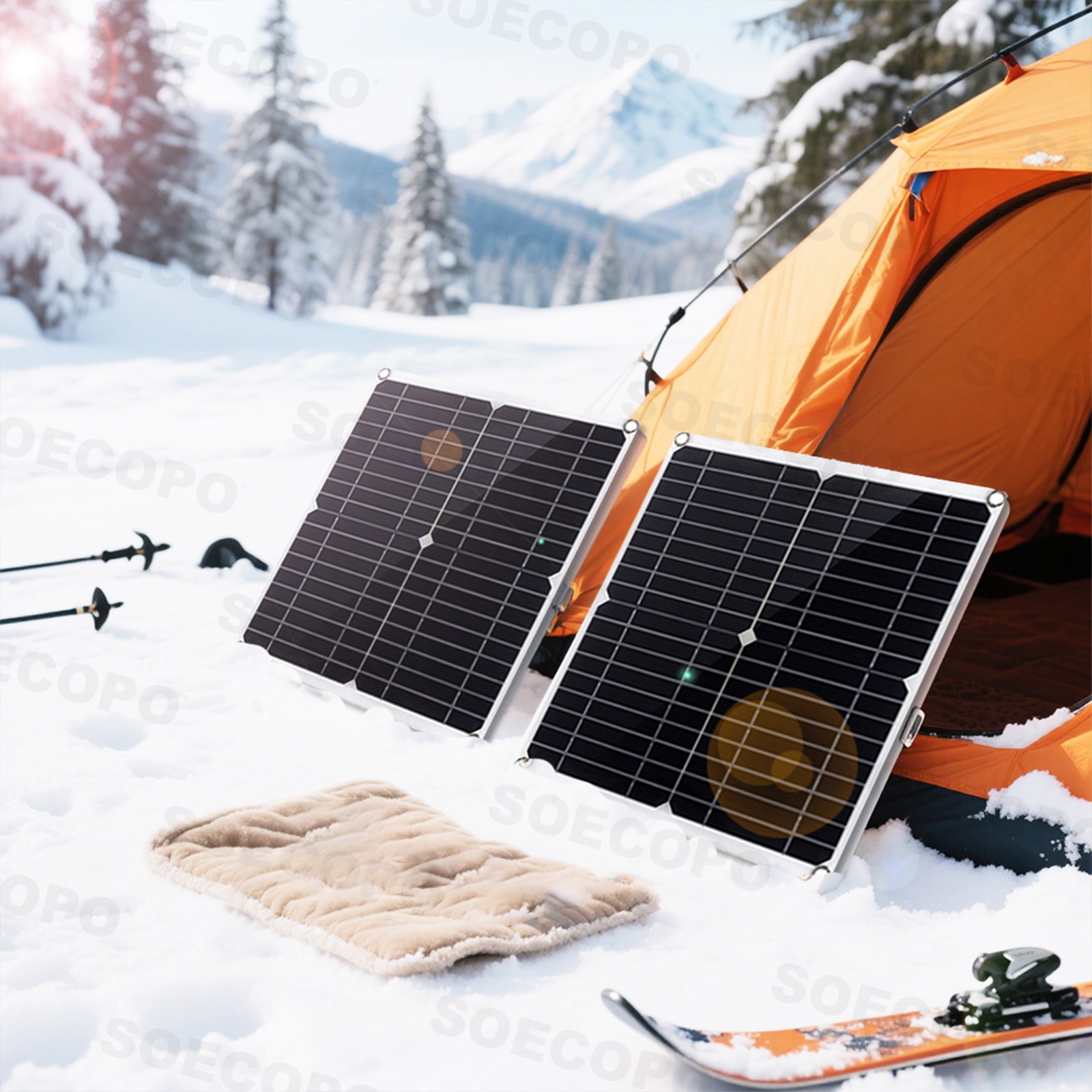 600W Dual Solar Panel Kit – 2 x 300W Portable PV Panels for RV Camping O0