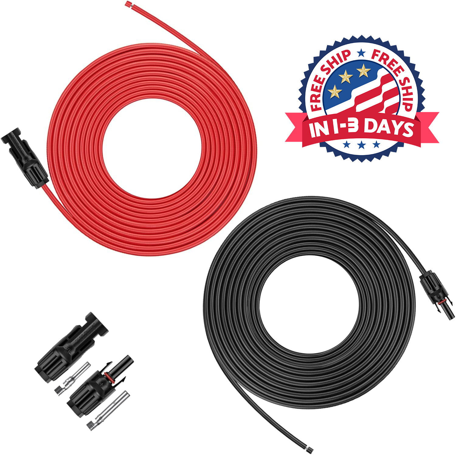 Adaptador de cable para panel solar con conector hembra y macho de 30 Feet 10AWG