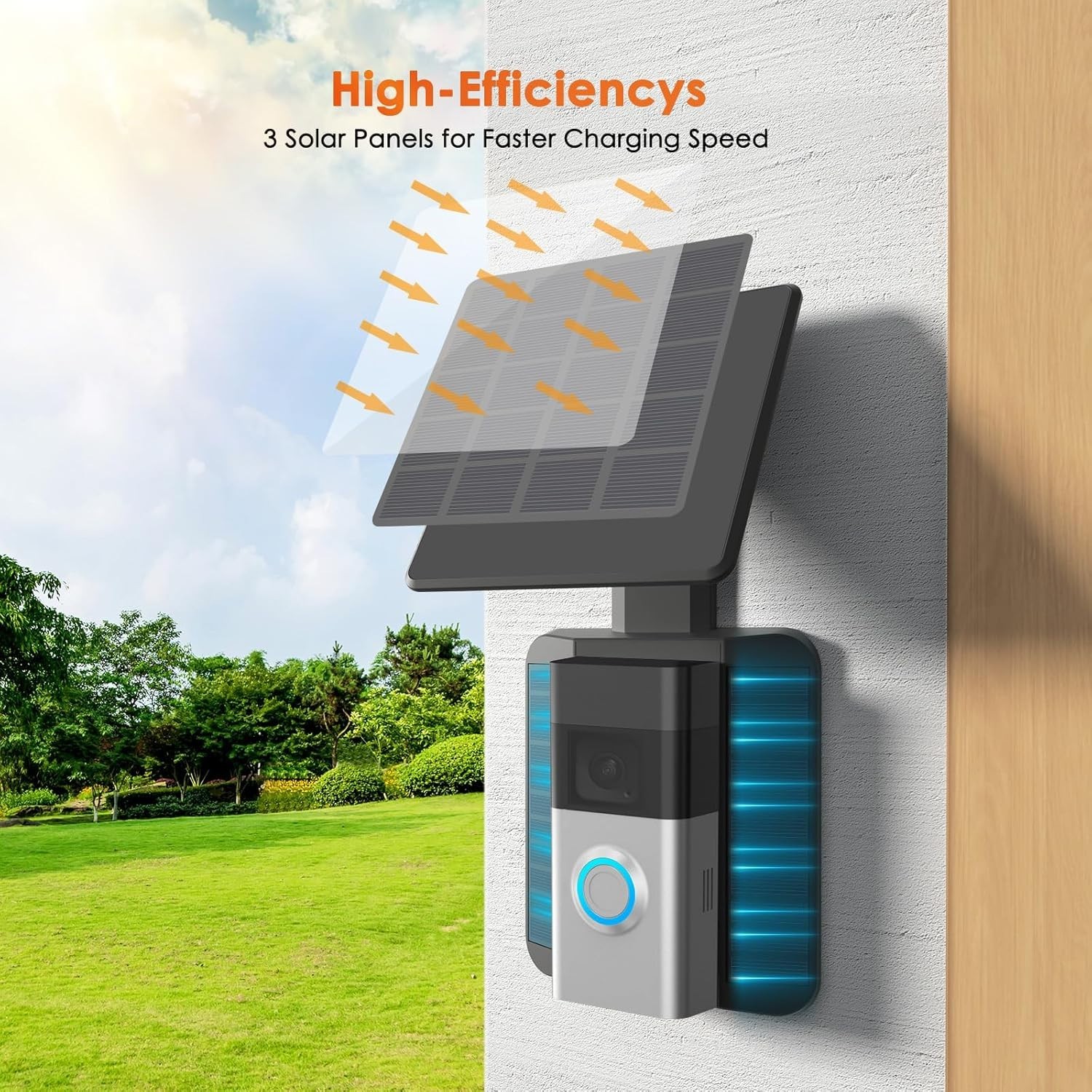Solar Charger Compatible for Ring Video Doorbell 3/3 Plus/4/Battery Doorbell Plu