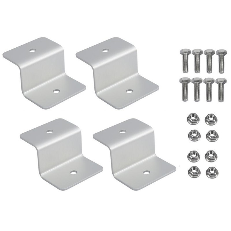 4x Panel Mounting Solar Z-Style Brackets Mounts Aluminum Alloy Battery Energy